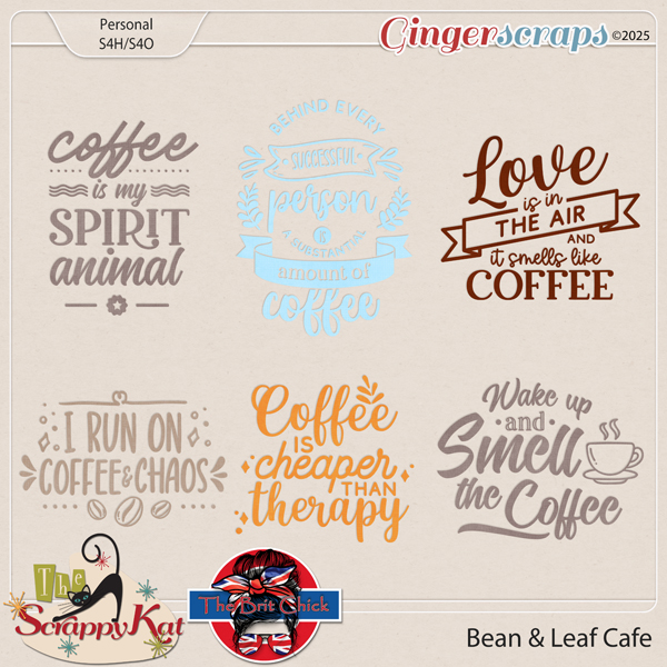 Bean & Leaf Cafe Coffee Word Art By The Brit Chick