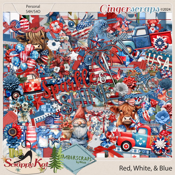 Red, White, & Blue Collab Kit by The Scrappy Kat