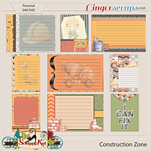 Construction Zone Journal Cards by The Scrappy Kat