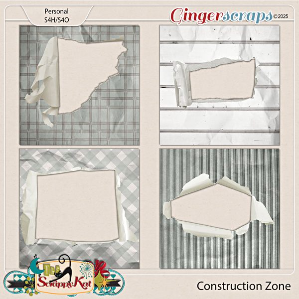 Construction Zone Torn Middle Papers by The Scrappy Kat