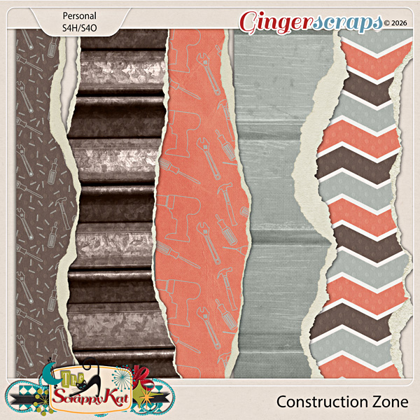 Construction Zone Wide Torn Paper Borders by The Scrappy Kat
