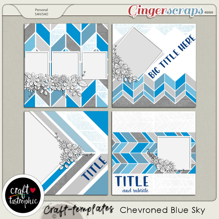 Craft-Templates Chevroned Blue Sky