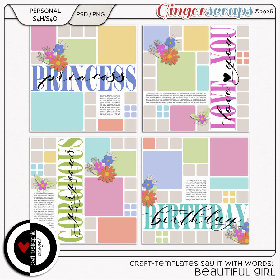Craft-Templates Say It With Words: Beautiful Girl
