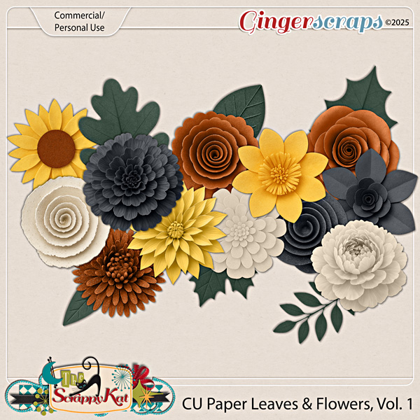 CU Paper Leaves & Flowers, Vol. 1 by The Scrappy Kat
