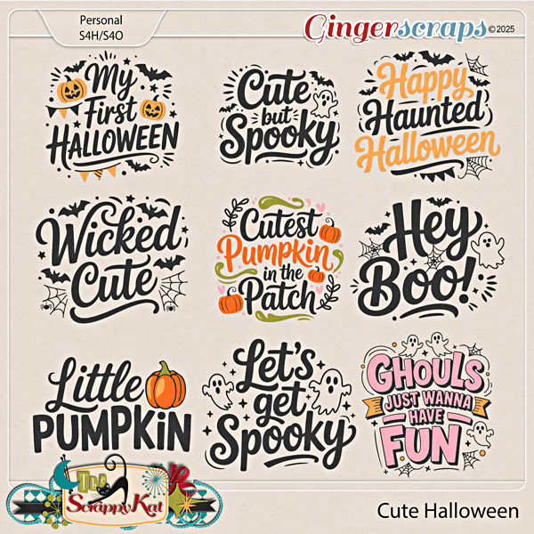 Cute Halloween Word Art by The Scrappy Kat