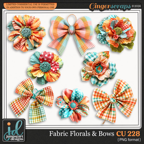 CU & PU 228 ~ Fabric Florals & Bows