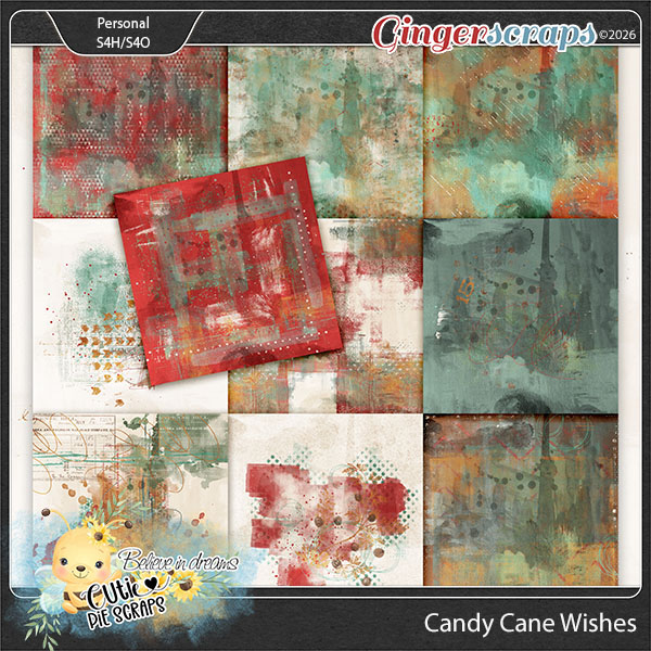 Candy Cane Wishes Painted Papers