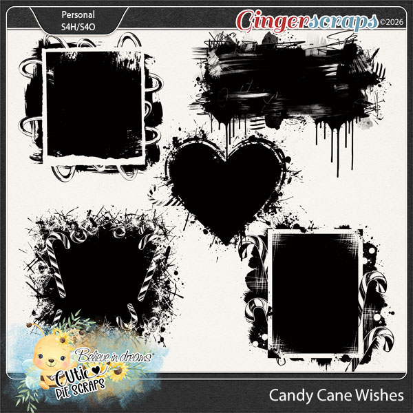 Candy Cane Wishes Photo Masks