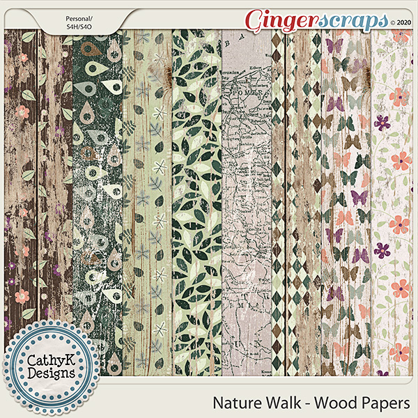 Nature Walk - Wood Papers by CathyK Designs