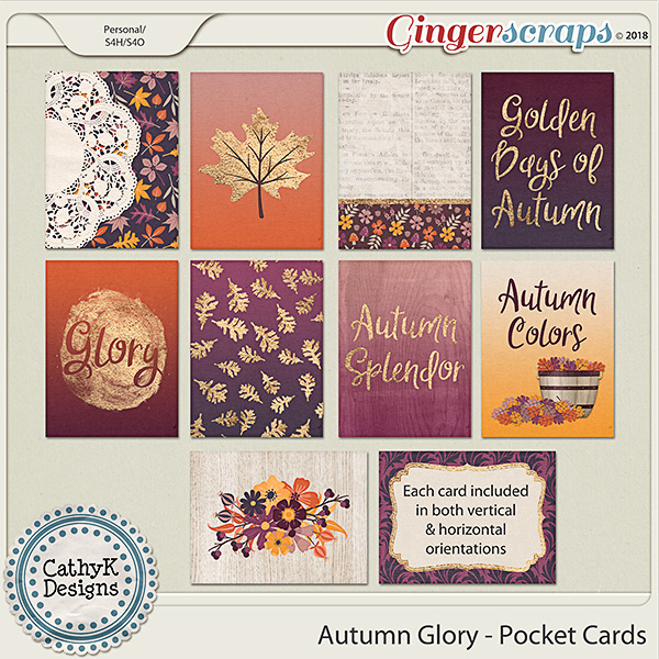 Autumn Glory - Pocket Cards by CathyK Designs