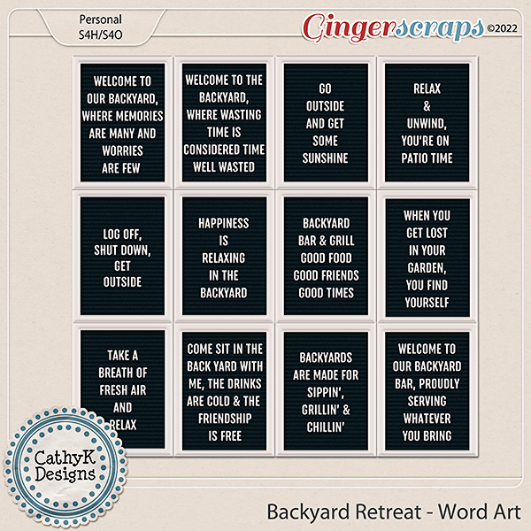 Backyard Retreat - Word Art