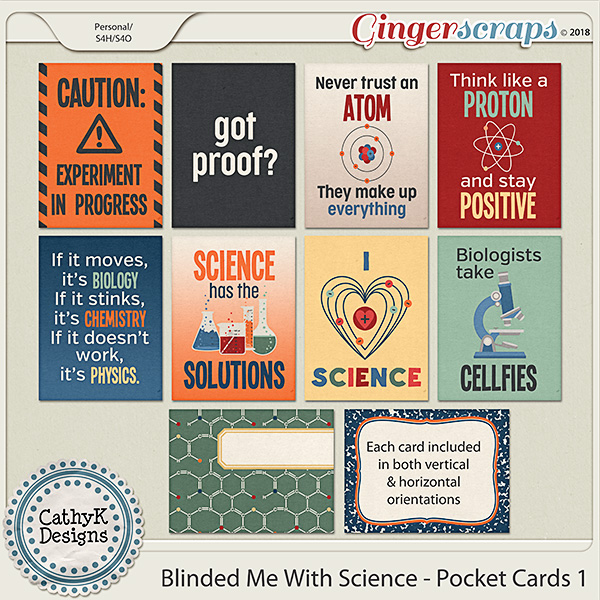 Blinded Me With Science -Pocket Cards 1 by CathyK Designs