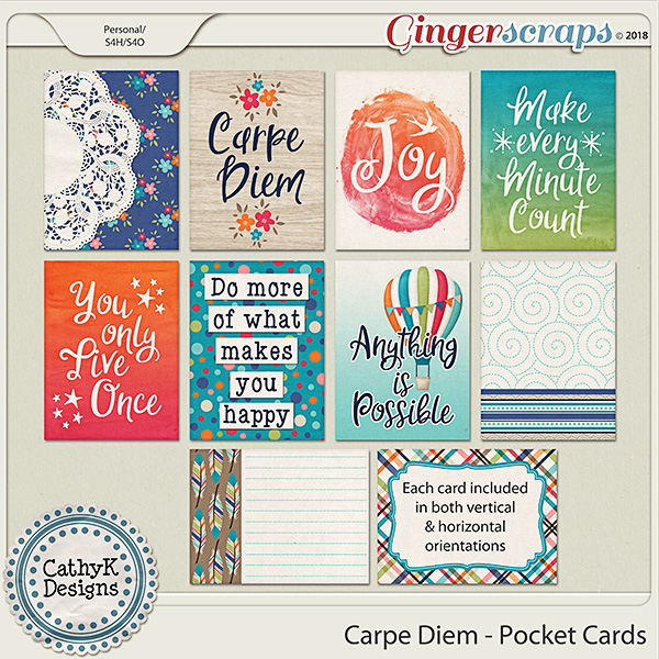 Carpe Diem - Pocket Cards by CathyK Designs