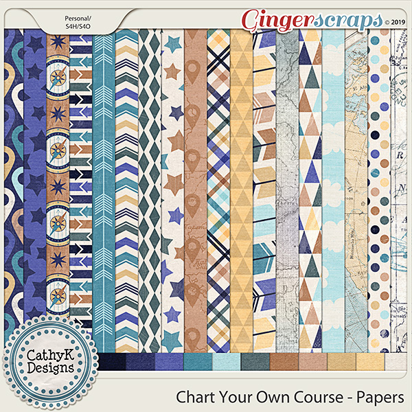 Chart Your Own Course - Papers by CathyK Designs 