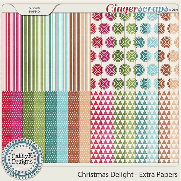 Christmas Delight - Extra Papers by CathyK Designs