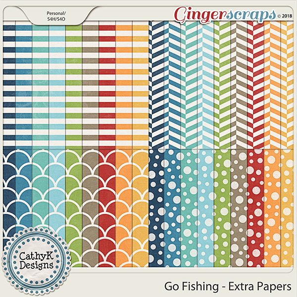 Go Fishing - Extra Papers by CathyK Designs