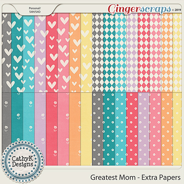 Greatest Mom - Extra Papers by CathyK Designs