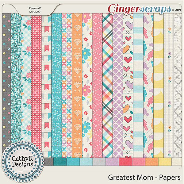 Greatest Mom - Papers by CathyK Designs