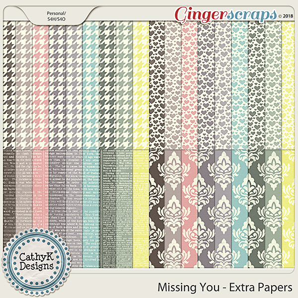 Missing You - Extra Papers by CathyK Designs