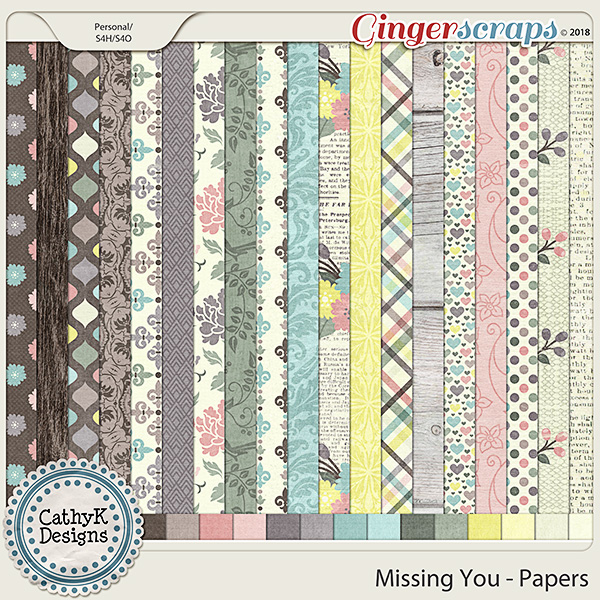 Missing You - Papers by CathyK Designs