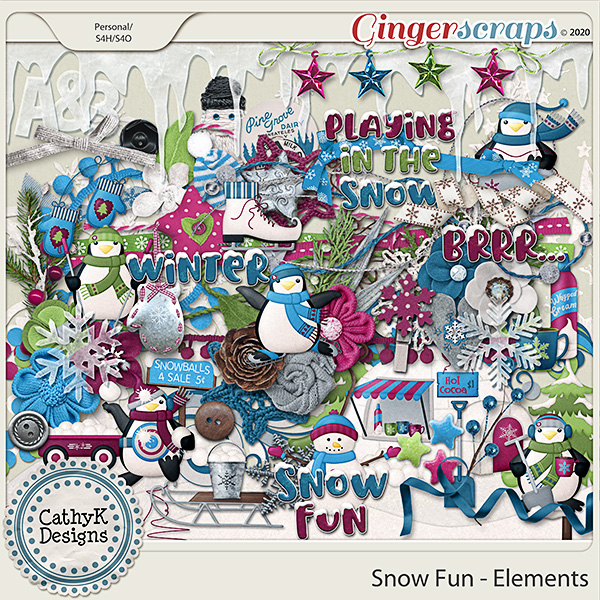 Snow Fun - Elements  by CathyK Designs