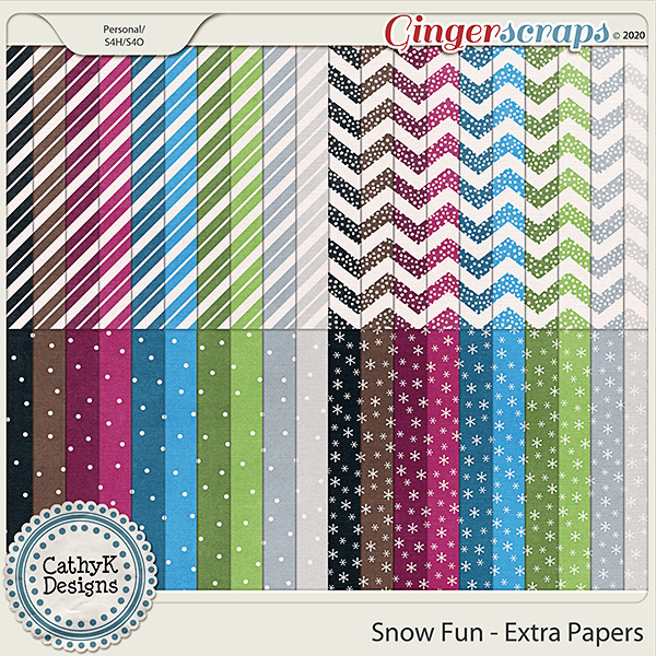 Snow Fun - Extra Papers  by CathyK Designs