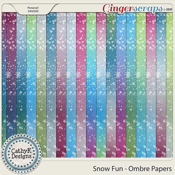 Snow Fun - Ombre Papers  by CathyK Designs