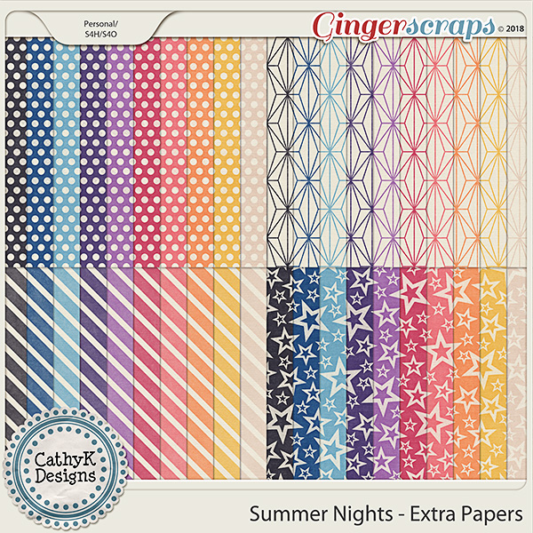 Summer Nights - Extra Papers by CathyK Designs