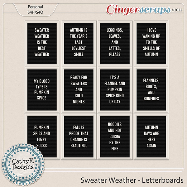 Sweater Weather - Letterboards by CathyK Designs