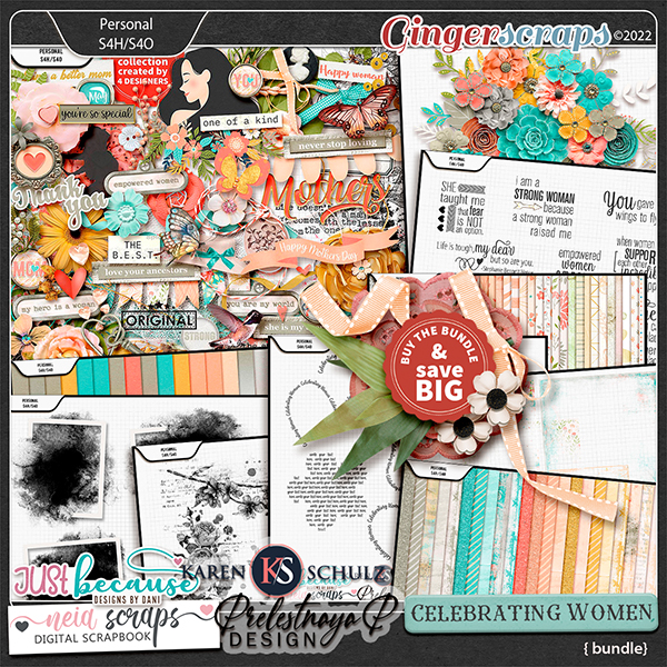 Celebrating Women Mega Bundle by JB Studio, Neia Scraps, Preletsnaya P, Karen Schulz