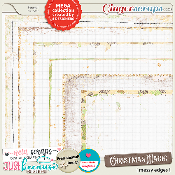 Christmas Magic Messy Edges by JB Studio, HeartMade Scrapbook, Neia Scraps and PrelestnayaP Designs