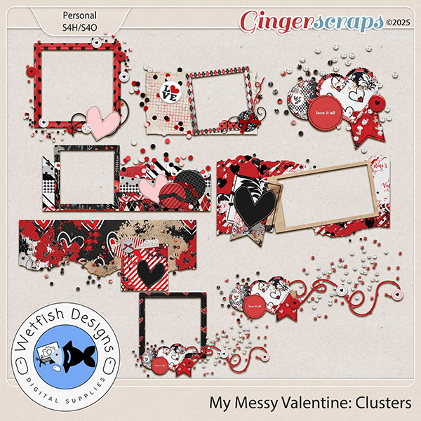 My Messy Valentine Clusters by Wetfish Designs 