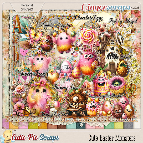 Cute Easter Monsters Page Kit