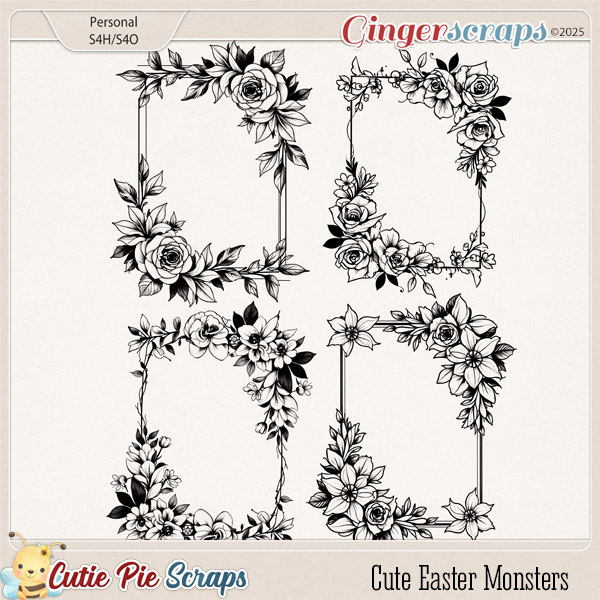 Cute Easter Monsters Rec Borders