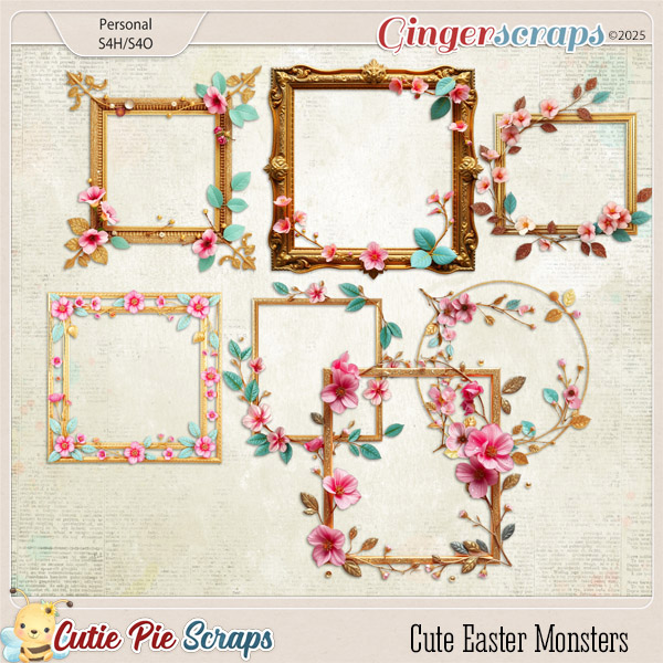 Cute Easter Monsters Fancy Frames