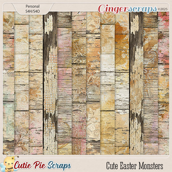 Cute Easter Monsters Wood Papers