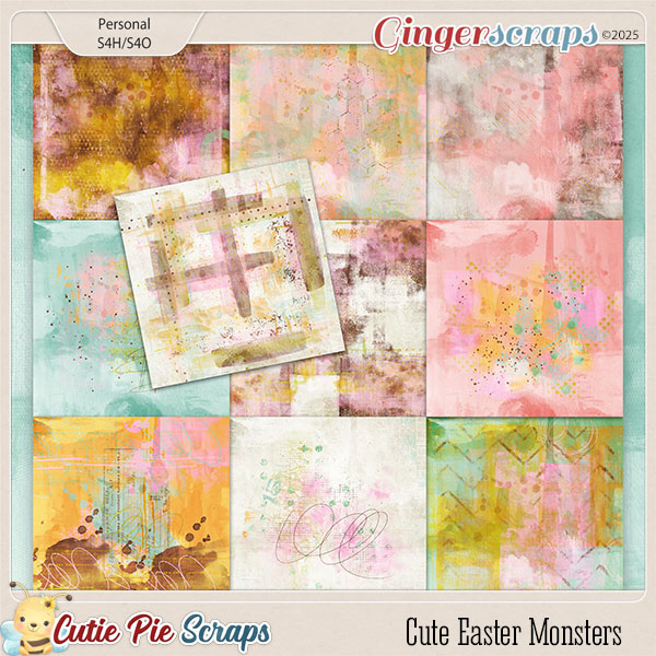 Cute Easter Monsters Painted Papers