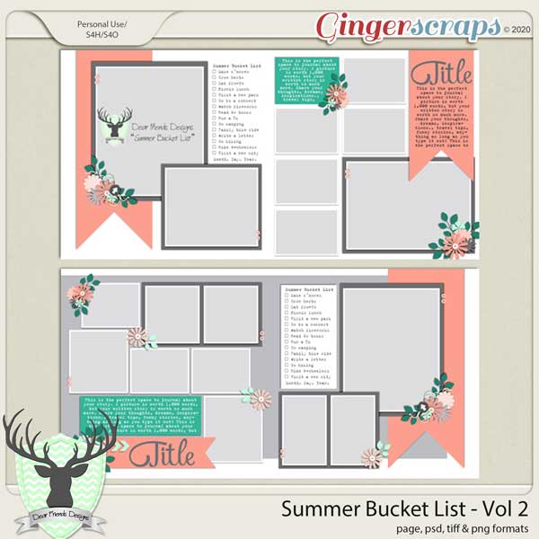 GingerScraps :: Templates :: Summer Bucket List Vol 2 by Dear Friends  Designs