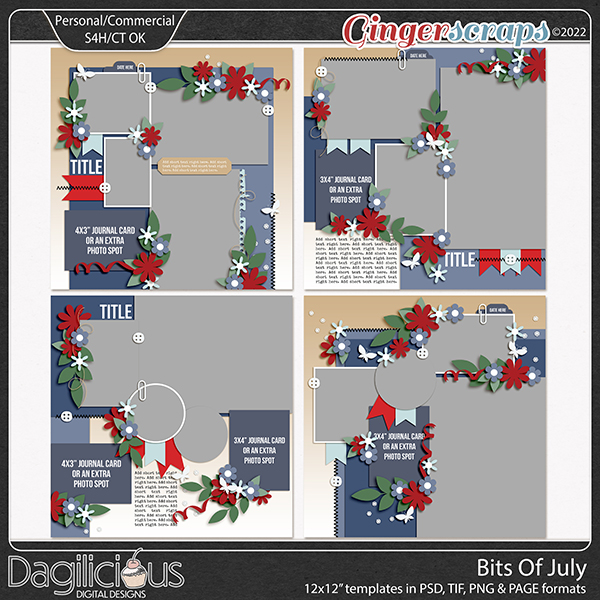 Bits Of July Templates by Dagilicious