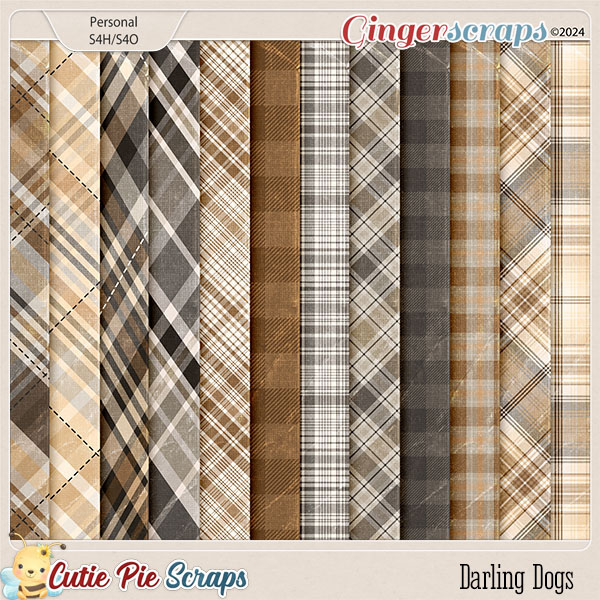 Darling Dogs Plaid Papers