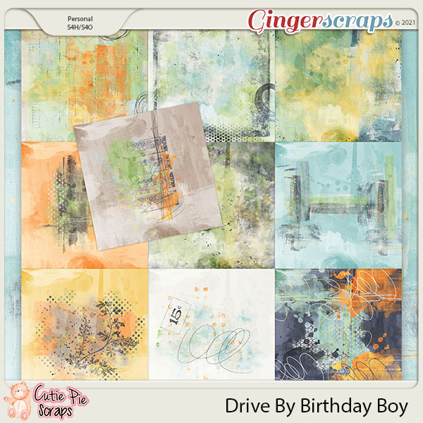 Drive By Birthday Boy Painted Papers