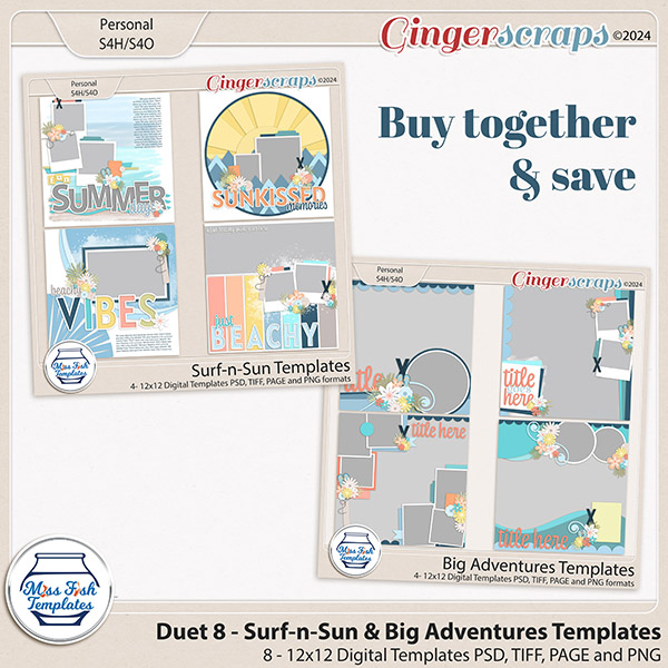 Duet 8 -Surf-n-Sun & Big Adventures Templates by Miss Fish