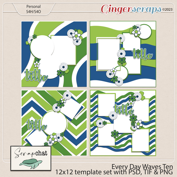 Every Day Waves Ten Template Set by ScrapChat Designs