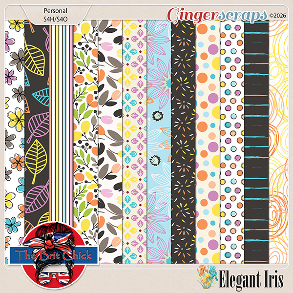 Elegant Iris Patterned Papers by The Brit Chick