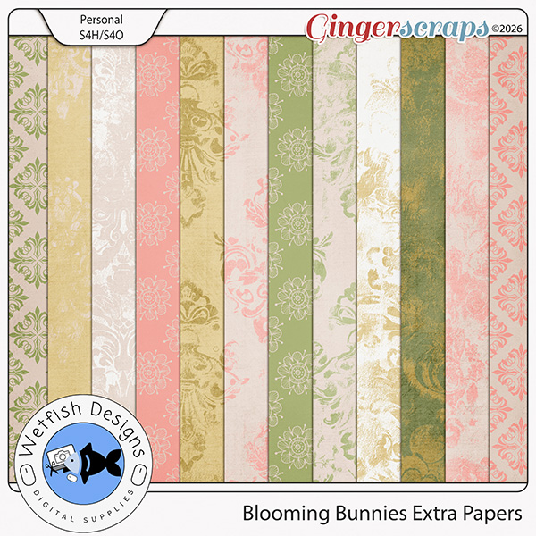 Blossoming Bunnies Extra Papers by Wetfish Designs 