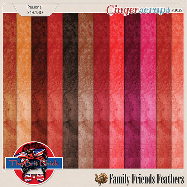 Family Friends Feathers Solid Papers By The Brit Chick
