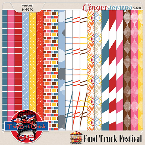 Food Truck Festival Patterned Papers By The Brit Chick