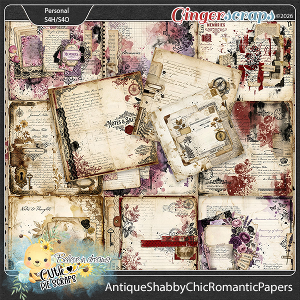  Antique Shabby Chic Romantic Papers
