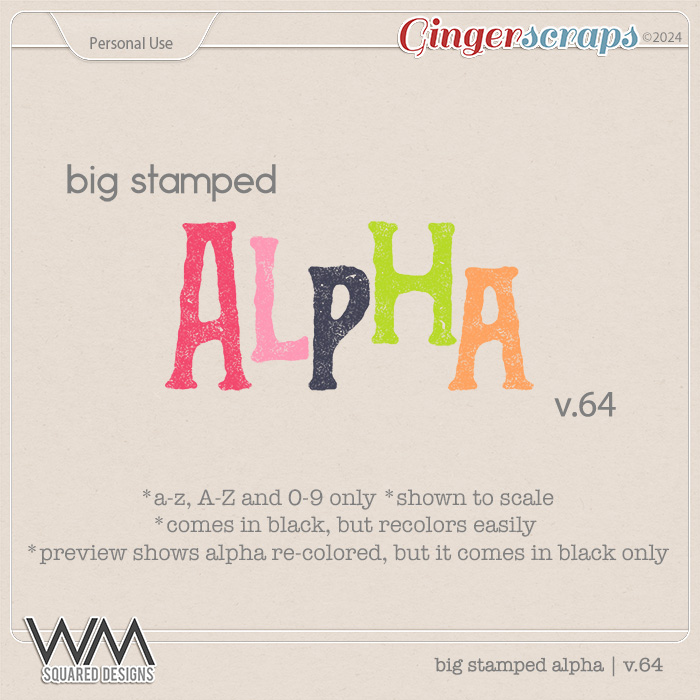 Big Stamped Alpha | V.64