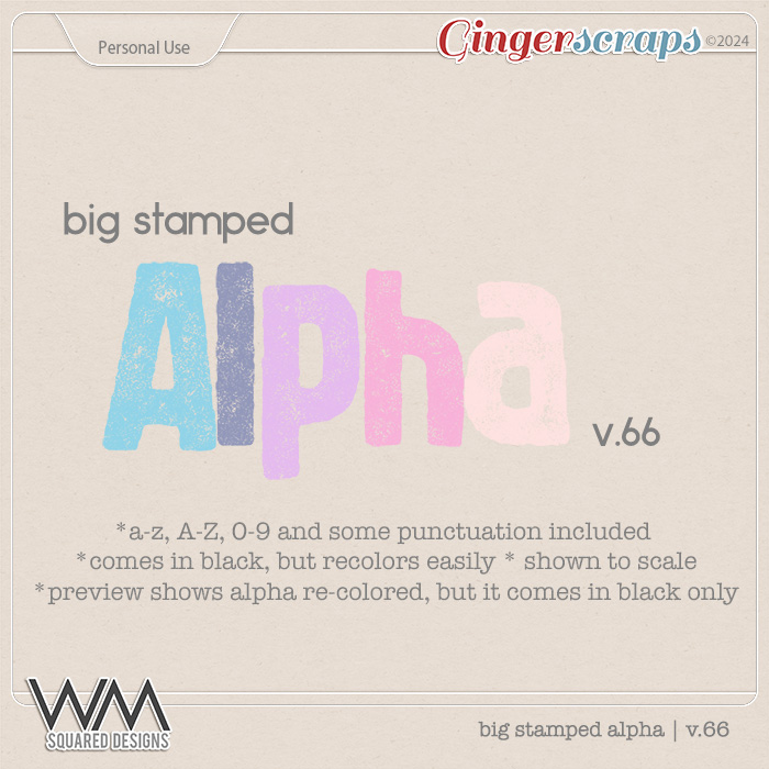 Big Stamped Alpha | V.66
